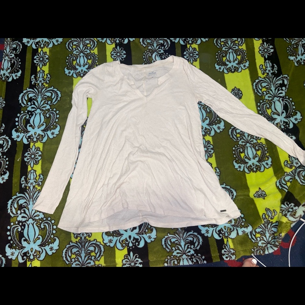 Cream Long Sweater Hollister
